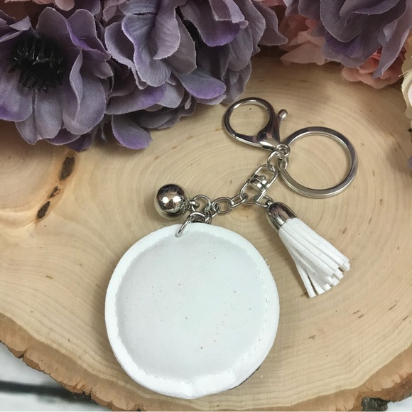 Black & Silver Rhinestone Soccer Ball Charm & Tassel Keychain - Picture 4 of 6